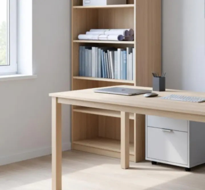 Nowoczesne, uporządkowane stanowisko pracy z akcesoriami Offi Studio