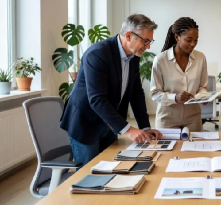 Zespół Offi Studio współpracujący przy aranżacji przestrzeni biurowej